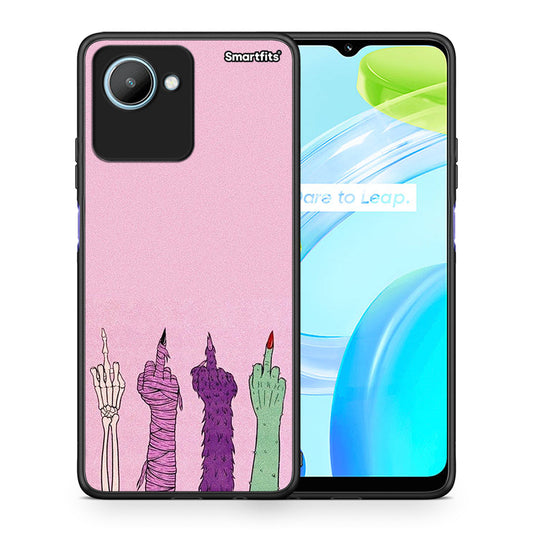 Θήκη Realme C30 Halloween Be A Lady από τη Smartfits με σχέδιο στο πίσω μέρος και μαύρο περίβλημα | Realme C30 Halloween Be A Lady Case with Colorful Back and Black Bezels