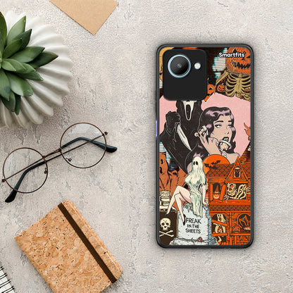 Θήκη Realme C30 Halloween Collage από τη Smartfits με σχέδιο στο πίσω μέρος και μαύρο περίβλημα | Realme C30 Halloween Collage Case with Colorful Back and Black Bezels