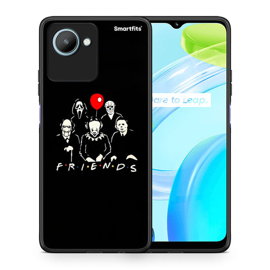 Θήκη Realme C30 Halloween Friends από τη Smartfits με σχέδιο στο πίσω μέρος και μαύρο περίβλημα | Realme C30 Halloween Friends Case with Colorful Back and Black Bezels