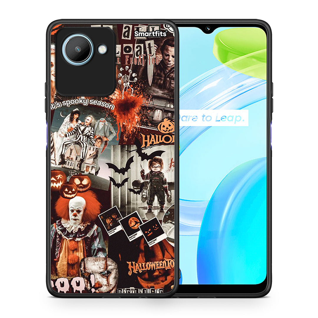 Θήκη Realme C30 Halloween Spooky Season από τη Smartfits με σχέδιο στο πίσω μέρος και μαύρο περίβλημα | Realme C30 Halloween Spooky Season Case with Colorful Back and Black Bezels