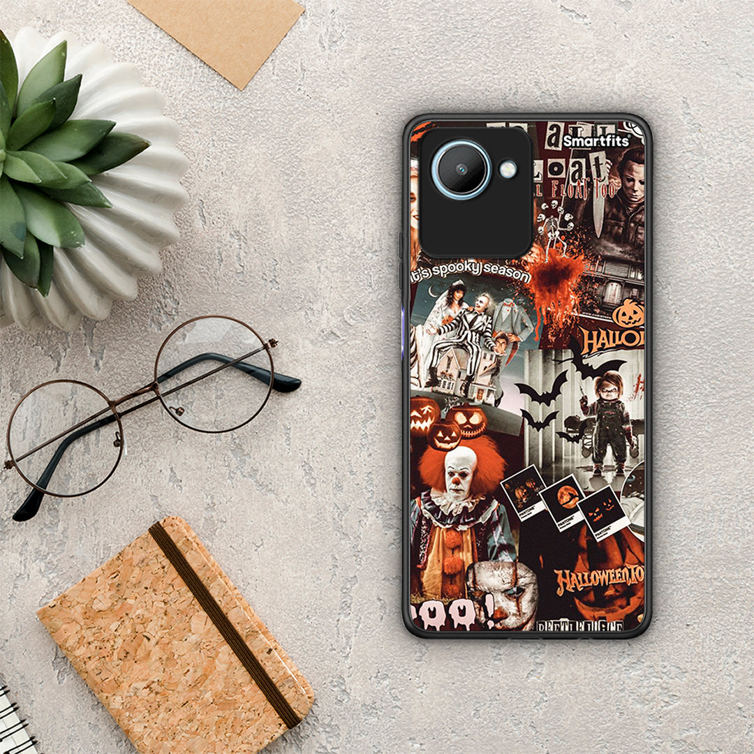 Θήκη Realme C30 Halloween Spooky Season από τη Smartfits με σχέδιο στο πίσω μέρος και μαύρο περίβλημα | Realme C30 Halloween Spooky Season Case with Colorful Back and Black Bezels