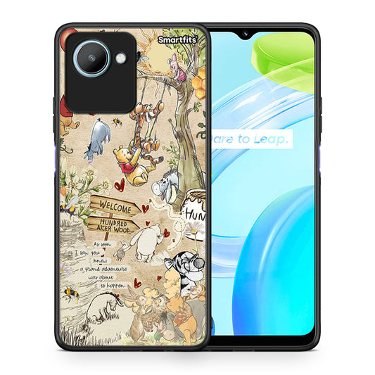 Θήκη Realme C30 Happy Friends από τη Smartfits με σχέδιο στο πίσω μέρος και μαύρο περίβλημα | Realme C30 Happy Friends Case with Colorful Back and Black Bezels