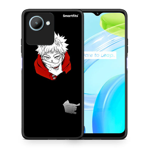 Θήκη Realme C30 Itadori Anime από τη Smartfits με σχέδιο στο πίσω μέρος και μαύρο περίβλημα | Realme C30 Itadori Anime Case with Colorful Back and Black Bezels