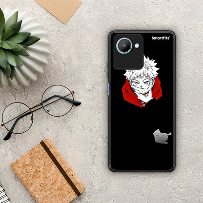 Θήκη Realme C30 Itadori Anime από τη Smartfits με σχέδιο στο πίσω μέρος και μαύρο περίβλημα | Realme C30 Itadori Anime Case with Colorful Back and Black Bezels