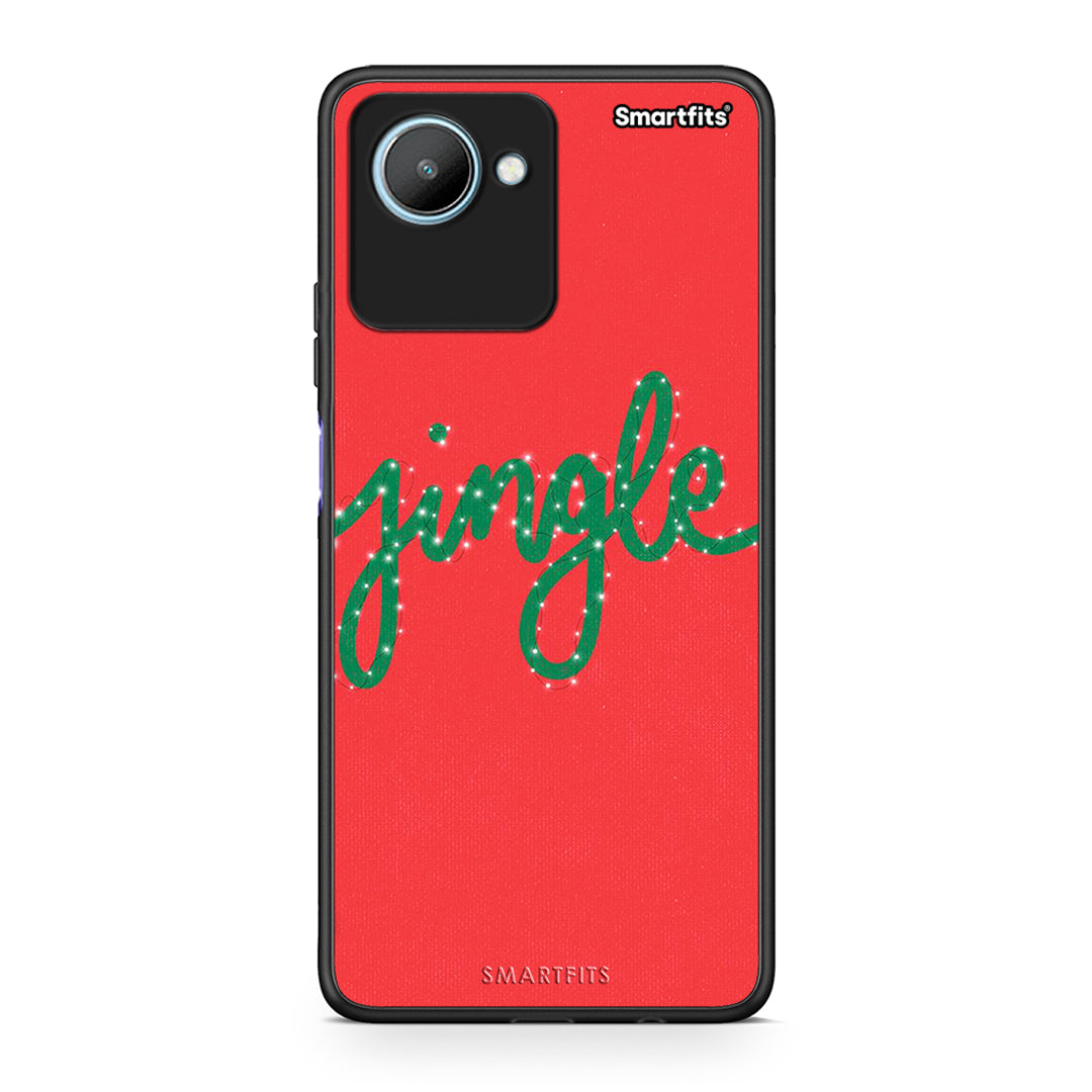 Θήκη Realme C30 Jingle Xmas από τη Smartfits με σχέδιο στο πίσω μέρος και μαύρο περίβλημα | Realme C30 Jingle Xmas Case with Colorful Back and Black Bezels