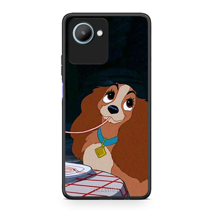 Θήκη Realme C30 Lady And Tramp 2 από τη Smartfits με σχέδιο στο πίσω μέρος και μαύρο περίβλημα | Realme C30 Lady And Tramp 2 Case with Colorful Back and Black Bezels