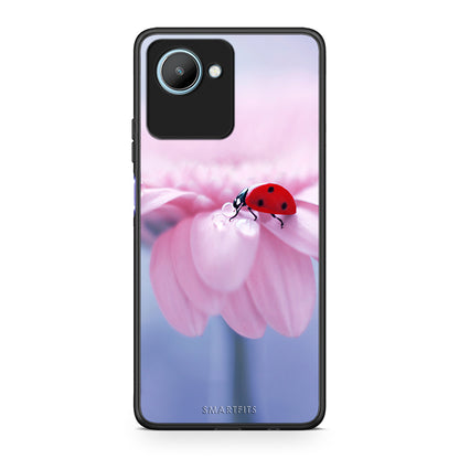 Θήκη Realme C30 Ladybug Flower από τη Smartfits με σχέδιο στο πίσω μέρος και μαύρο περίβλημα | Realme C30 Ladybug Flower Case with Colorful Back and Black Bezels