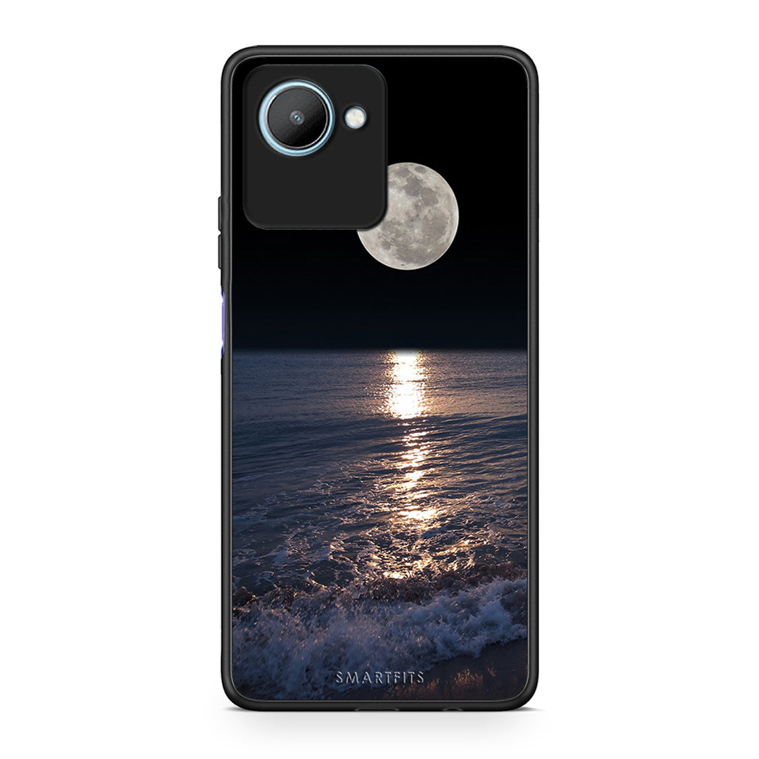 Θήκη Realme C30 Landscape Moon από τη Smartfits με σχέδιο στο πίσω μέρος και μαύρο περίβλημα | Realme C30 Landscape Moon Case with Colorful Back and Black Bezels