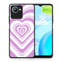 Thumbnail for Θήκη Realme C30 Lilac Hearts από τη Smartfits με σχέδιο στο πίσω μέρος και μαύρο περίβλημα | Realme C30 Lilac Hearts Case with Colorful Back and Black Bezels