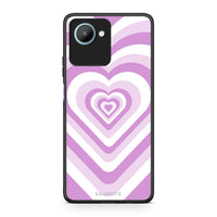 Thumbnail for Θήκη Realme C30 Lilac Hearts από τη Smartfits με σχέδιο στο πίσω μέρος και μαύρο περίβλημα | Realme C30 Lilac Hearts Case with Colorful Back and Black Bezels