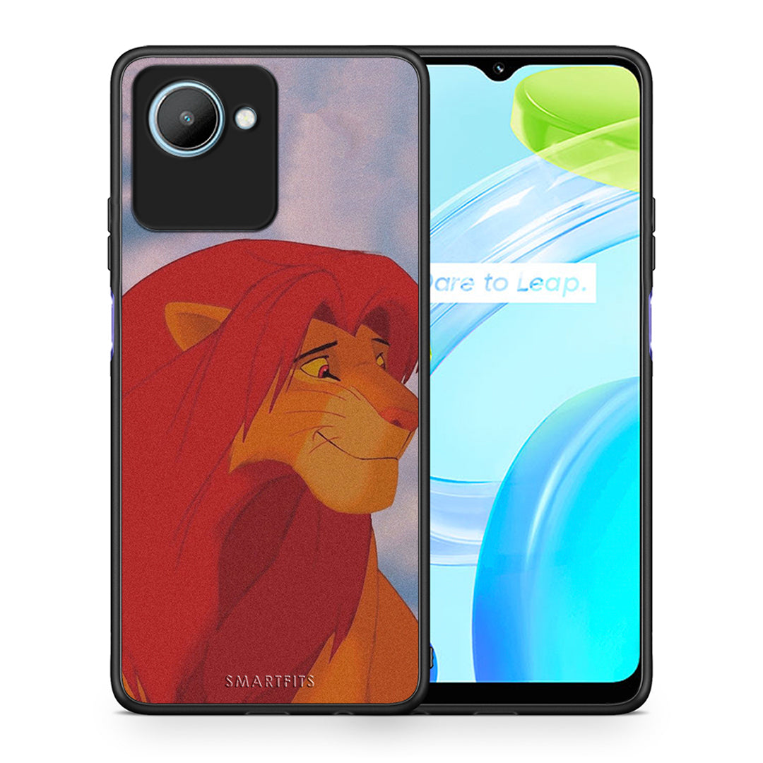 Θήκη Realme C30 Lion Love 1 από τη Smartfits με σχέδιο στο πίσω μέρος και μαύρο περίβλημα | Realme C30 Lion Love 1 Case with Colorful Back and Black Bezels