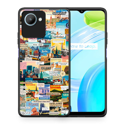 Θήκη Realme C30 Live To Travel από τη Smartfits με σχέδιο στο πίσω μέρος και μαύρο περίβλημα | Realme C30 Live To Travel Case with Colorful Back and Black Bezels