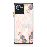 Thumbnail for Θήκη Realme C30 Marble Hexagon Pink από τη Smartfits με σχέδιο στο πίσω μέρος και μαύρο περίβλημα | Realme C30 Marble Hexagon Pink Case with Colorful Back and Black Bezels