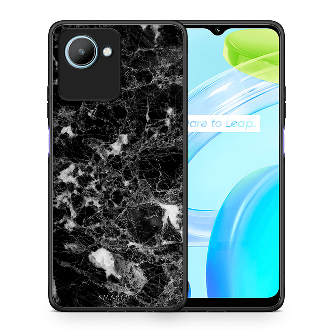 Θήκη Realme C30 Marble Male από τη Smartfits με σχέδιο στο πίσω μέρος και μαύρο περίβλημα | Realme C30 Marble Male Case with Colorful Back and Black Bezels