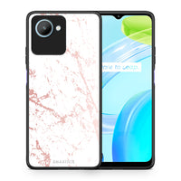 Thumbnail for Θήκη Realme C30 Marble Pink Splash από τη Smartfits με σχέδιο στο πίσω μέρος και μαύρο περίβλημα | Realme C30 Marble Pink Splash Case with Colorful Back and Black Bezels