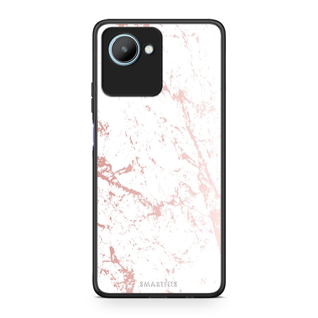 Θήκη Realme C30 Marble Pink Splash από τη Smartfits με σχέδιο στο πίσω μέρος και μαύρο περίβλημα | Realme C30 Marble Pink Splash Case with Colorful Back and Black Bezels