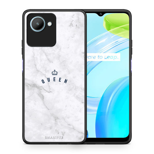 Θήκη Realme C30 Marble Queen από τη Smartfits με σχέδιο στο πίσω μέρος και μαύρο περίβλημα | Realme C30 Marble Queen Case with Colorful Back and Black Bezels