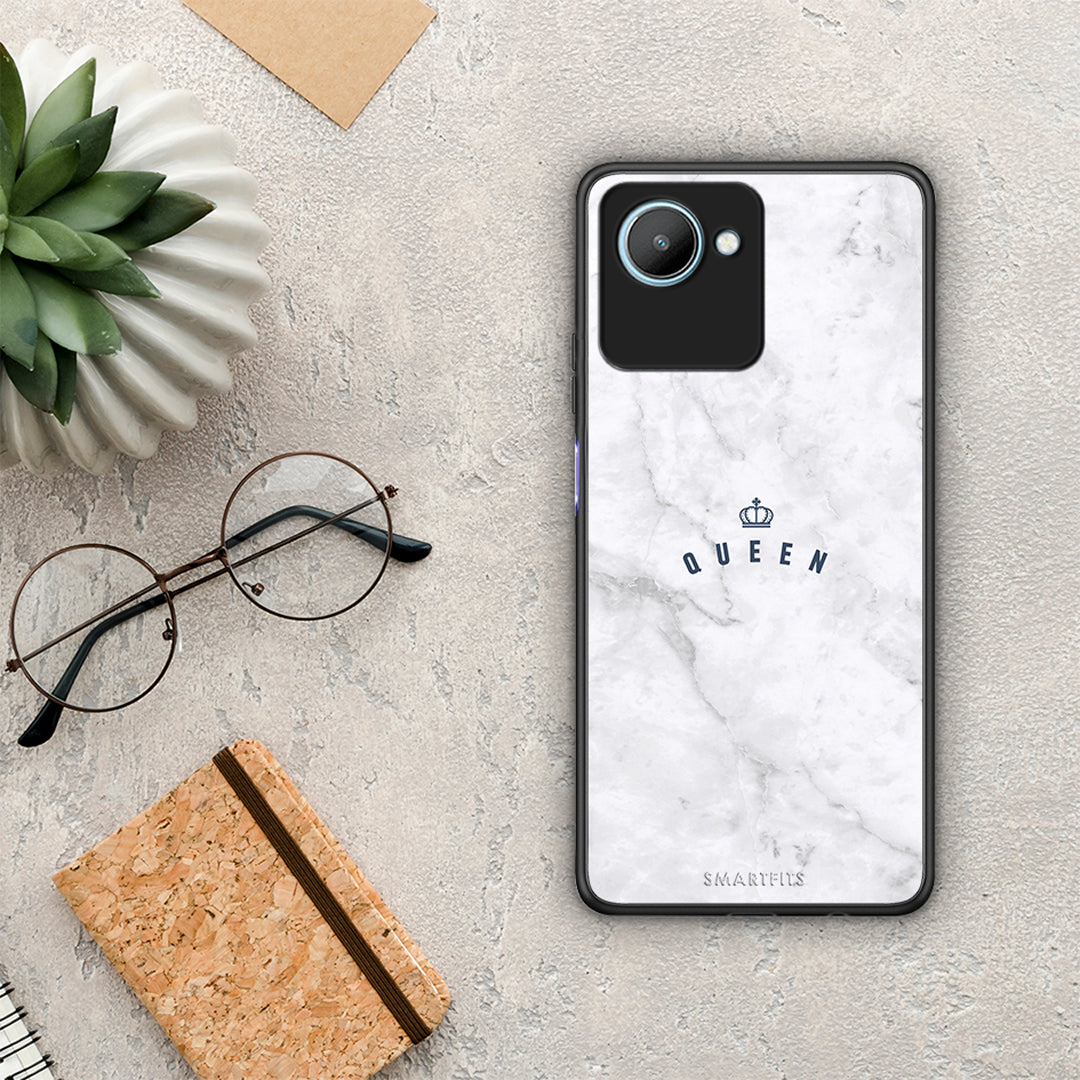 Θήκη Realme C30 Marble Queen από τη Smartfits με σχέδιο στο πίσω μέρος και μαύρο περίβλημα | Realme C30 Marble Queen Case with Colorful Back and Black Bezels