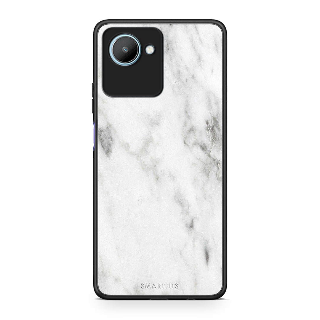 Θήκη Realme C30 Marble White από τη Smartfits με σχέδιο στο πίσω μέρος και μαύρο περίβλημα | Realme C30 Marble White Case with Colorful Back and Black Bezels