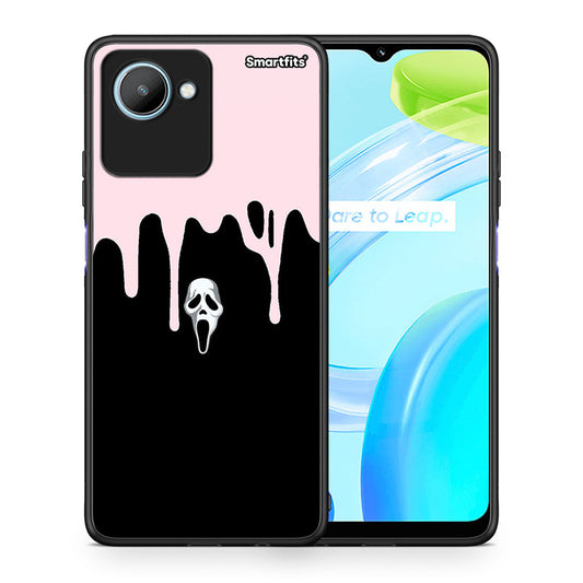 Θήκη Realme C30 Melting Halloween Mask από τη Smartfits με σχέδιο στο πίσω μέρος και μαύρο περίβλημα | Realme C30 Melting Halloween Mask Case with Colorful Back and Black Bezels