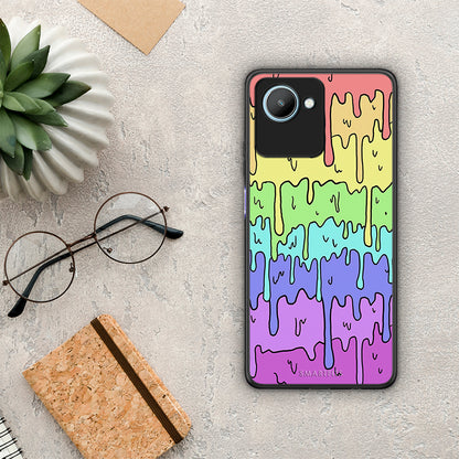Θήκη Realme C30 Melting Rainbow από τη Smartfits με σχέδιο στο πίσω μέρος και μαύρο περίβλημα | Realme C30 Melting Rainbow Case with Colorful Back and Black Bezels