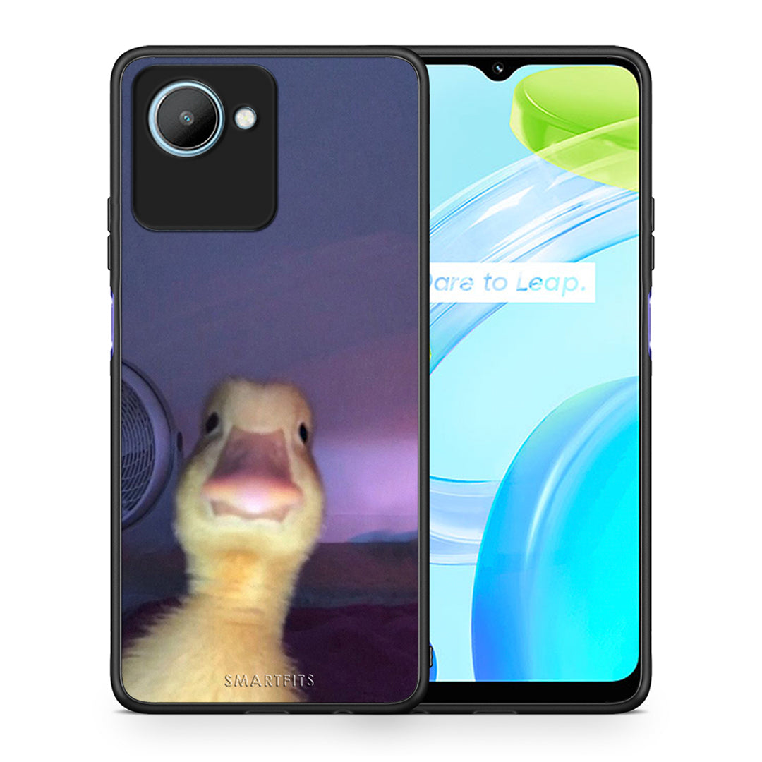 Θήκη Realme C30 Meme Duck από τη Smartfits με σχέδιο στο πίσω μέρος και μαύρο περίβλημα | Realme C30 Meme Duck Case with Colorful Back and Black Bezels