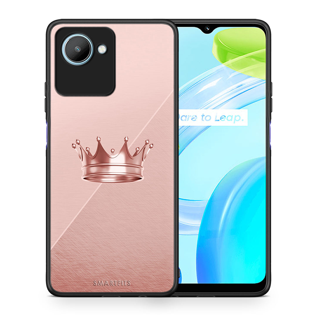 Θήκη Realme C30 Minimal Crown από τη Smartfits με σχέδιο στο πίσω μέρος και μαύρο περίβλημα | Realme C30 Minimal Crown Case with Colorful Back and Black Bezels