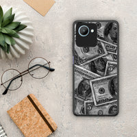 Thumbnail for Θήκη Realme C30 Money Dollars από τη Smartfits με σχέδιο στο πίσω μέρος και μαύρο περίβλημα | Realme C30 Money Dollars Case with Colorful Back and Black Bezels