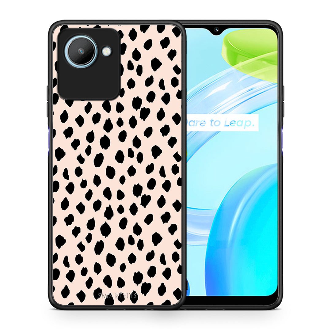 Θήκη Realme C30 New Polka Dots από τη Smartfits με σχέδιο στο πίσω μέρος και μαύρο περίβλημα | Realme C30 New Polka Dots Case with Colorful Back and Black Bezels