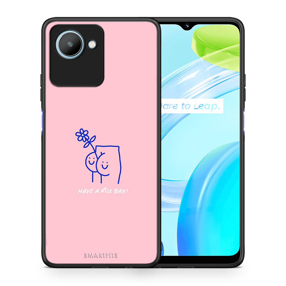 Θήκη Realme C30 Nice Day από τη Smartfits με σχέδιο στο πίσω μέρος και μαύρο περίβλημα | Realme C30 Nice Day Case with Colorful Back and Black Bezels