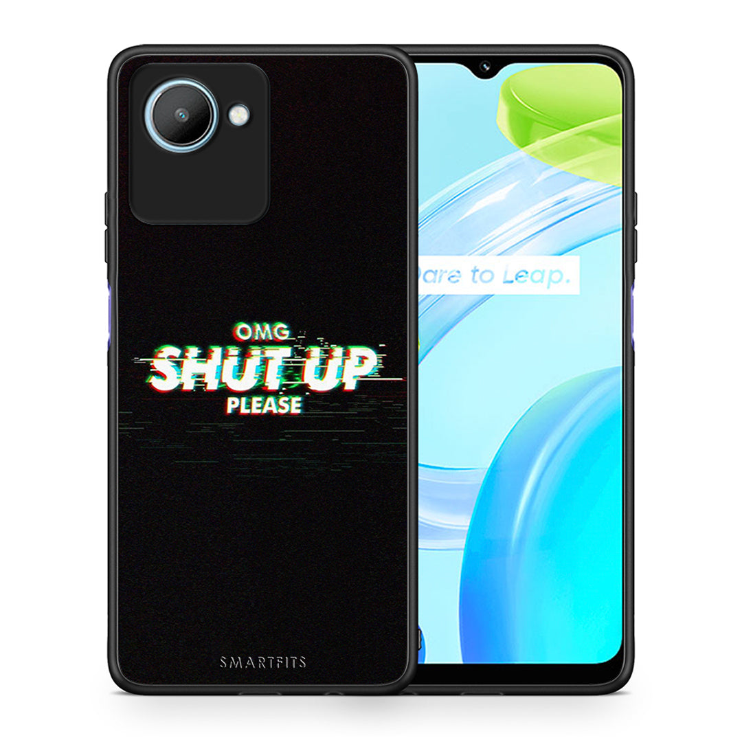 Θήκη Realme C30 OMG ShutUp από τη Smartfits με σχέδιο στο πίσω μέρος και μαύρο περίβλημα | Realme C30 OMG ShutUp Case with Colorful Back and Black Bezels