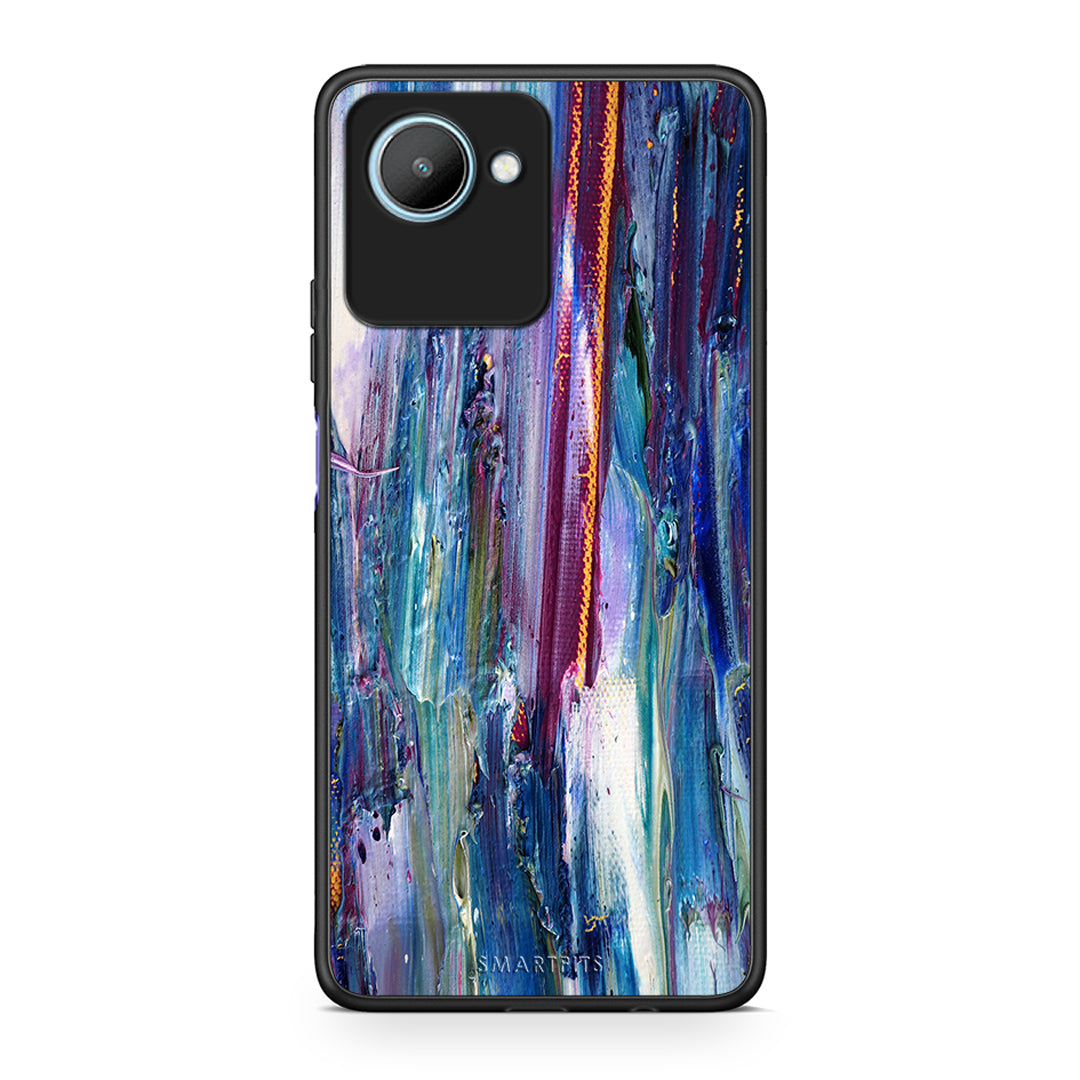 Θήκη Realme C30 Paint Winter από τη Smartfits με σχέδιο στο πίσω μέρος και μαύρο περίβλημα | Realme C30 Paint Winter Case with Colorful Back and Black Bezels