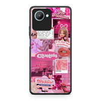 Thumbnail for Θήκη Realme C30 Pink Love από τη Smartfits με σχέδιο στο πίσω μέρος και μαύρο περίβλημα | Realme C30 Pink Love Case with Colorful Back and Black Bezels