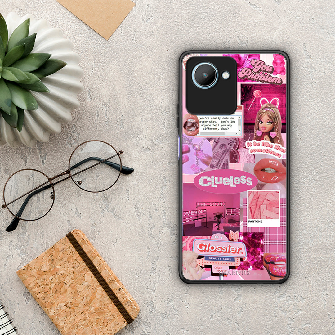 Θήκη Realme C30 Pink Love από τη Smartfits με σχέδιο στο πίσω μέρος και μαύρο περίβλημα | Realme C30 Pink Love Case with Colorful Back and Black Bezels