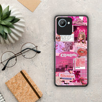 Thumbnail for Θήκη Realme C30 Pink Love από τη Smartfits με σχέδιο στο πίσω μέρος και μαύρο περίβλημα | Realme C30 Pink Love Case with Colorful Back and Black Bezels