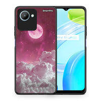 Thumbnail for Θήκη Realme C30 Pink Moon από τη Smartfits με σχέδιο στο πίσω μέρος και μαύρο περίβλημα | Realme C30 Pink Moon Case with Colorful Back and Black Bezels