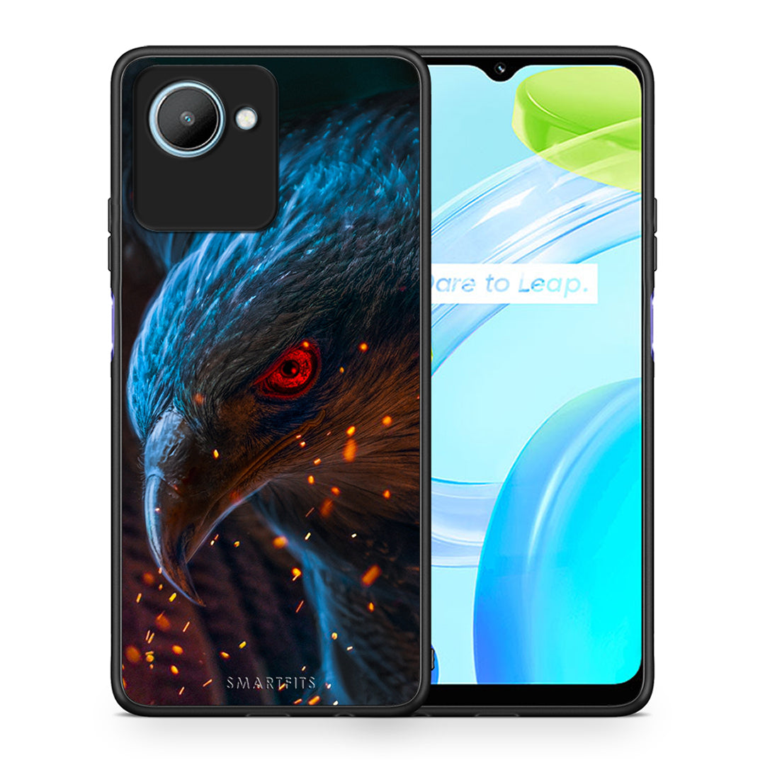 Θήκη Realme C30 PopArt Eagle από τη Smartfits με σχέδιο στο πίσω μέρος και μαύρο περίβλημα | Realme C30 PopArt Eagle Case with Colorful Back and Black Bezels