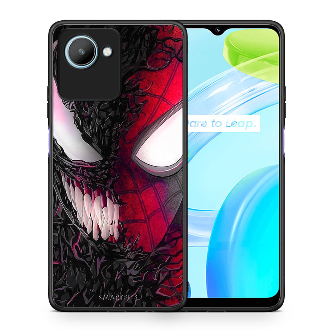 Θήκη Realme C30 PopArt SpiderVenom από τη Smartfits με σχέδιο στο πίσω μέρος και μαύρο περίβλημα | Realme C30 PopArt SpiderVenom Case with Colorful Back and Black Bezels