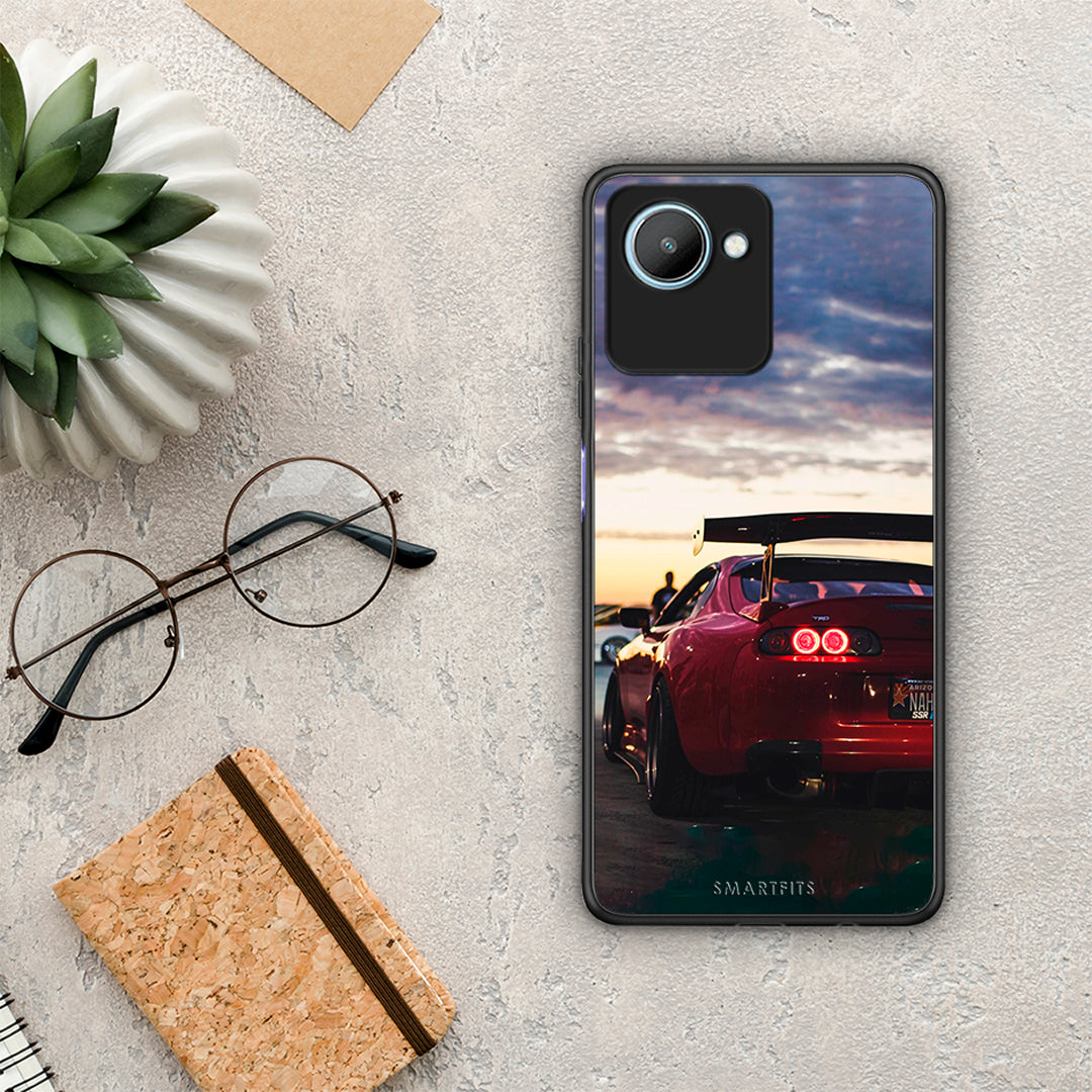 Θήκη Realme C30 Racing Supra από τη Smartfits με σχέδιο στο πίσω μέρος και μαύρο περίβλημα | Realme C30 Racing Supra Case with Colorful Back and Black Bezels