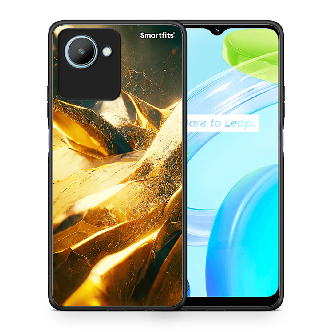 Θήκη Realme C30 Real Gold από τη Smartfits με σχέδιο στο πίσω μέρος και μαύρο περίβλημα | Realme C30 Real Gold Case with Colorful Back and Black Bezels