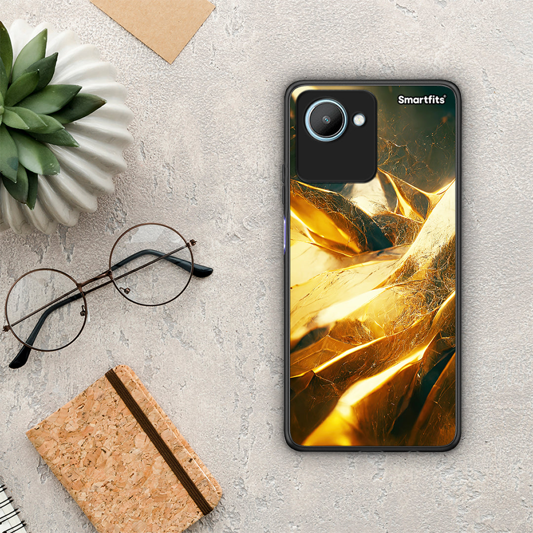 Θήκη Realme C30 Real Gold από τη Smartfits με σχέδιο στο πίσω μέρος και μαύρο περίβλημα | Realme C30 Real Gold Case with Colorful Back and Black Bezels