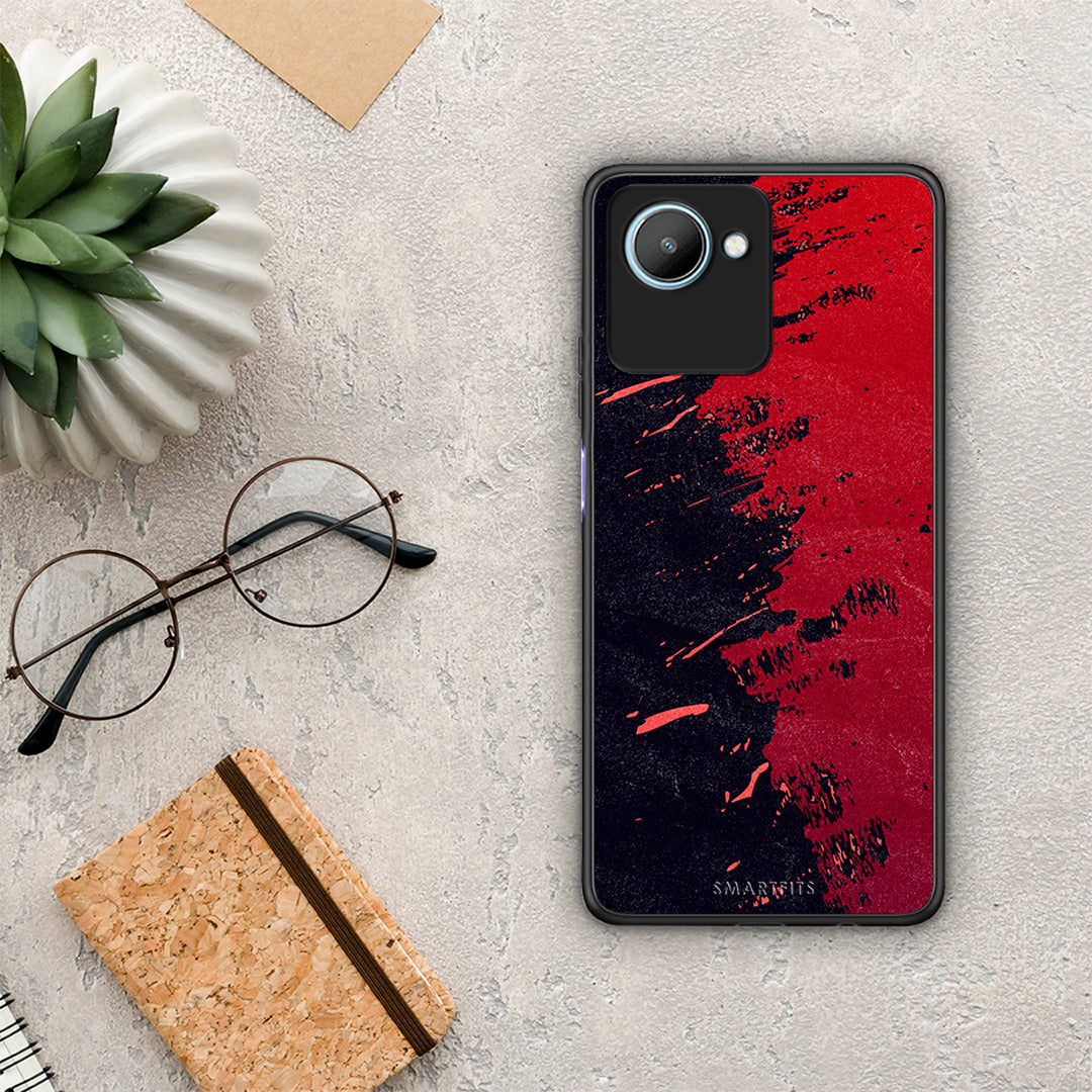 Θήκη Realme C30 Red Paint από τη Smartfits με σχέδιο στο πίσω μέρος και μαύρο περίβλημα | Realme C30 Red Paint Case with Colorful Back and Black Bezels