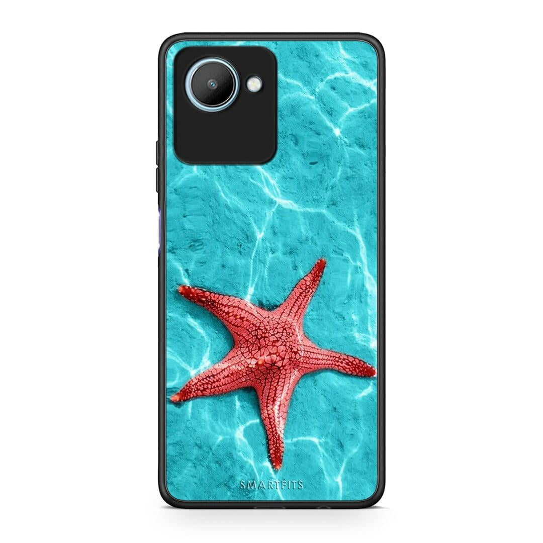 Θήκη Realme C30 Red Starfish από τη Smartfits με σχέδιο στο πίσω μέρος και μαύρο περίβλημα | Realme C30 Red Starfish Case with Colorful Back and Black Bezels