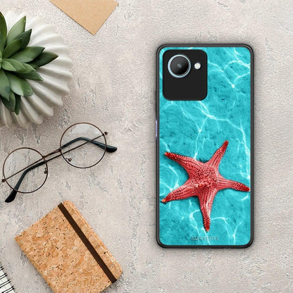 Θήκη Realme C30 Red Starfish από τη Smartfits με σχέδιο στο πίσω μέρος και μαύρο περίβλημα | Realme C30 Red Starfish Case with Colorful Back and Black Bezels