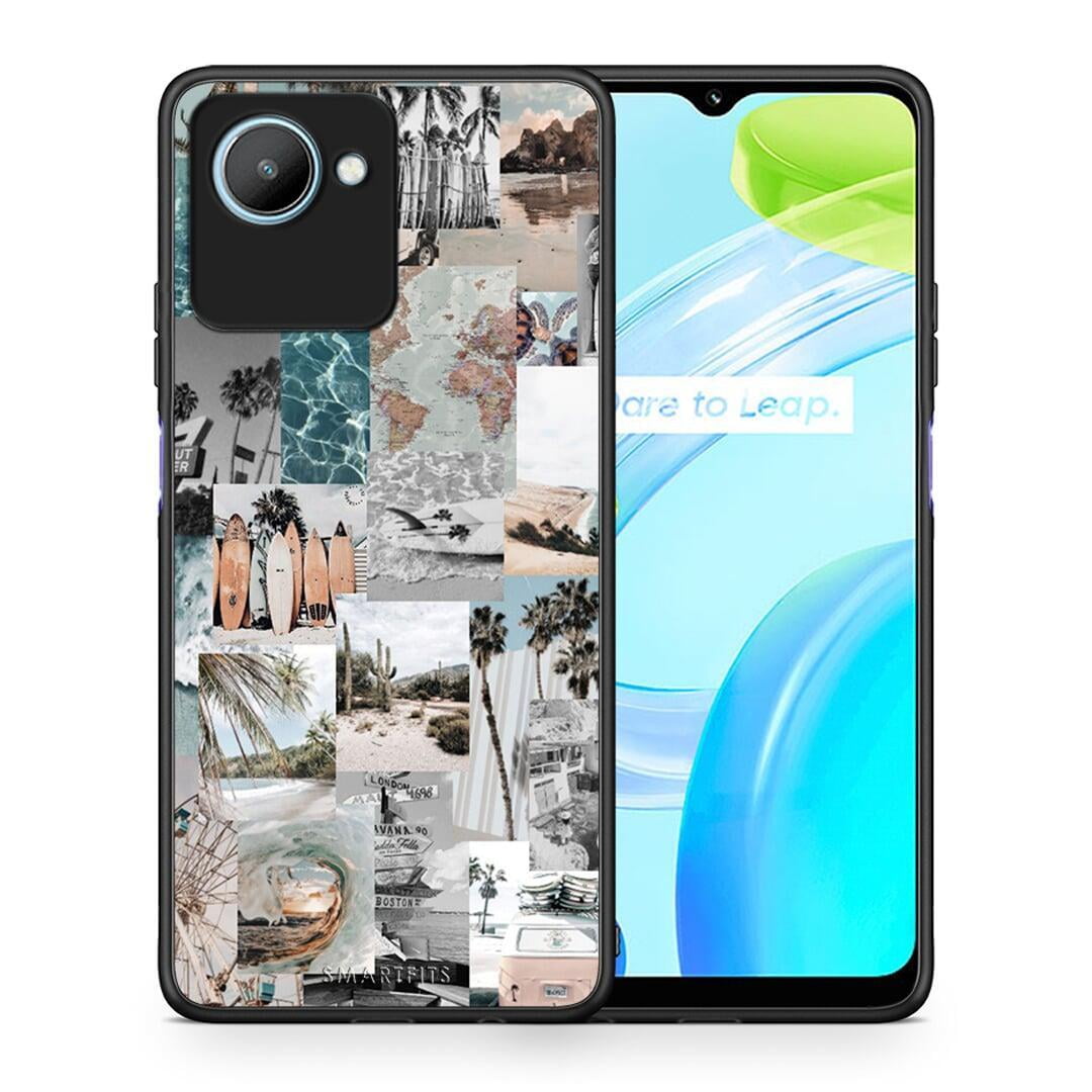 Θήκη Realme C30 Retro Beach Life από τη Smartfits με σχέδιο στο πίσω μέρος και μαύρο περίβλημα | Realme C30 Retro Beach Life Case with Colorful Back and Black Bezels