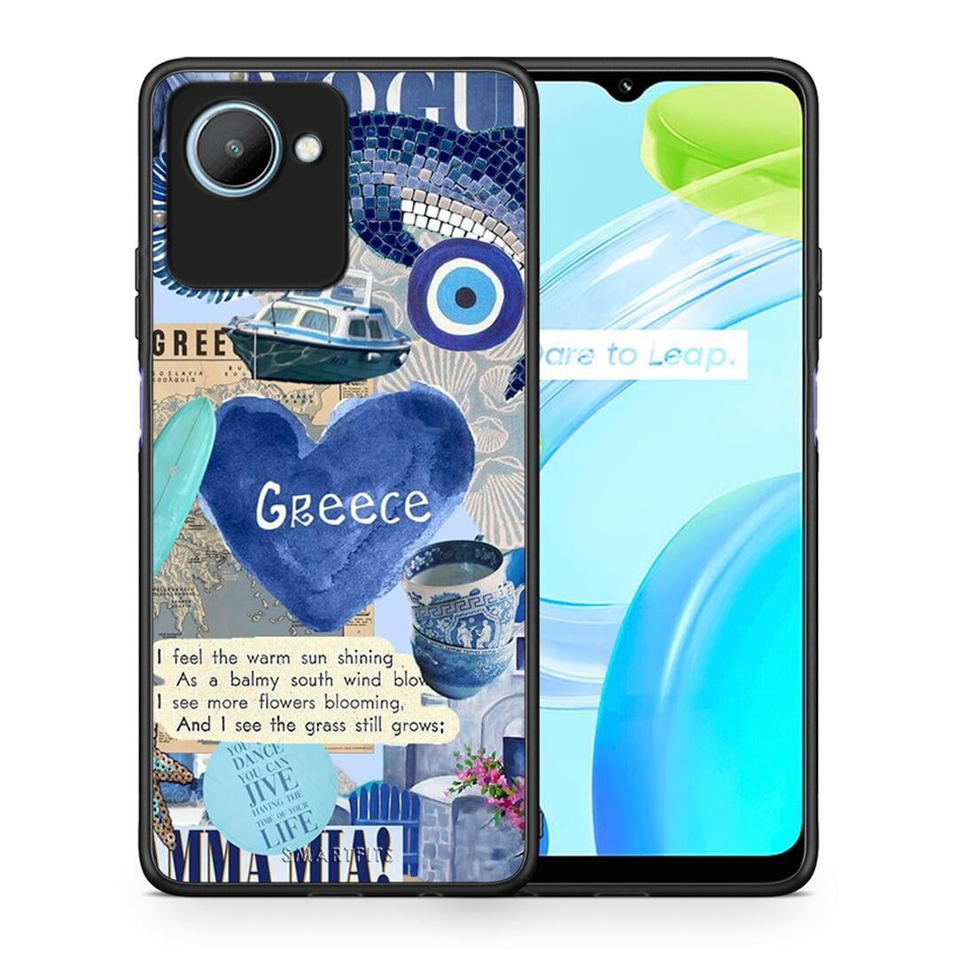 Θήκη Realme C30 Summer In Greece από τη Smartfits με σχέδιο στο πίσω μέρος και μαύρο περίβλημα | Realme C30 Summer In Greece Case with Colorful Back and Black Bezels