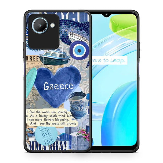 Θήκη Realme C30 Summer In Greece από τη Smartfits με σχέδιο στο πίσω μέρος και μαύρο περίβλημα | Realme C30 Summer In Greece Case with Colorful Back and Black Bezels