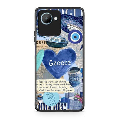 Θήκη Realme C30 Summer In Greece από τη Smartfits με σχέδιο στο πίσω μέρος και μαύρο περίβλημα | Realme C30 Summer In Greece Case with Colorful Back and Black Bezels