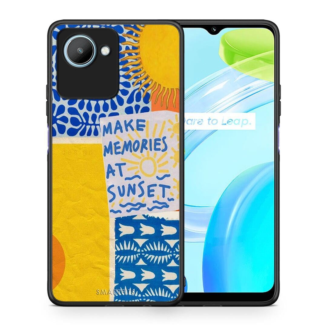 Θήκη Realme C30 Sunset Memories από τη Smartfits με σχέδιο στο πίσω μέρος και μαύρο περίβλημα | Realme C30 Sunset Memories Case with Colorful Back and Black Bezels