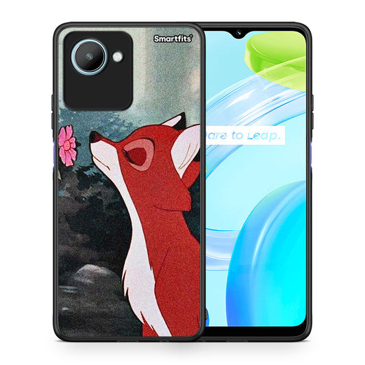 Θήκη Realme C30 Tod And Vixey Love 2 από τη Smartfits με σχέδιο στο πίσω μέρος και μαύρο περίβλημα | Realme C30 Tod And Vixey Love 2 Case with Colorful Back and Black Bezels